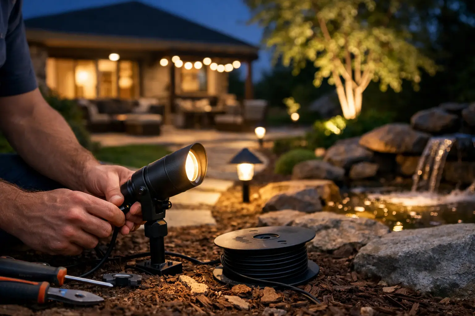 Outdoor Lighting Installation That Works at Night